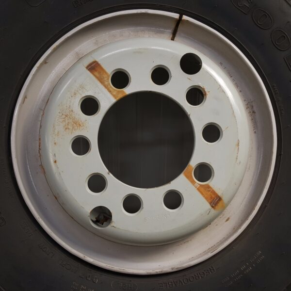10.00 R15 TR Goodyear G114 Unisteel Tire w/ 100% Tread on Steel Budd Wheel-17