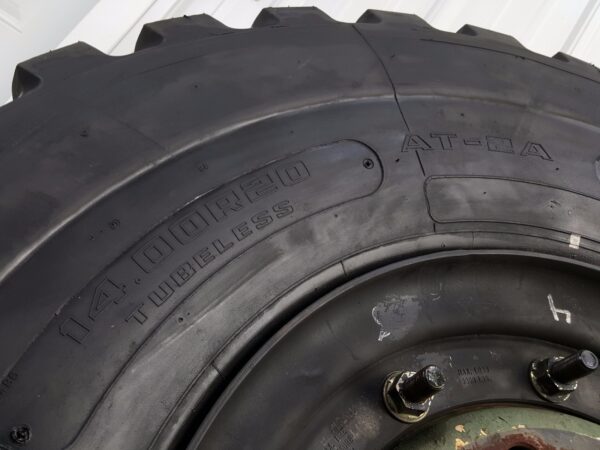 14.00 R20 Goodyear AT-2A Mounted on Steel Combat Wheel-282