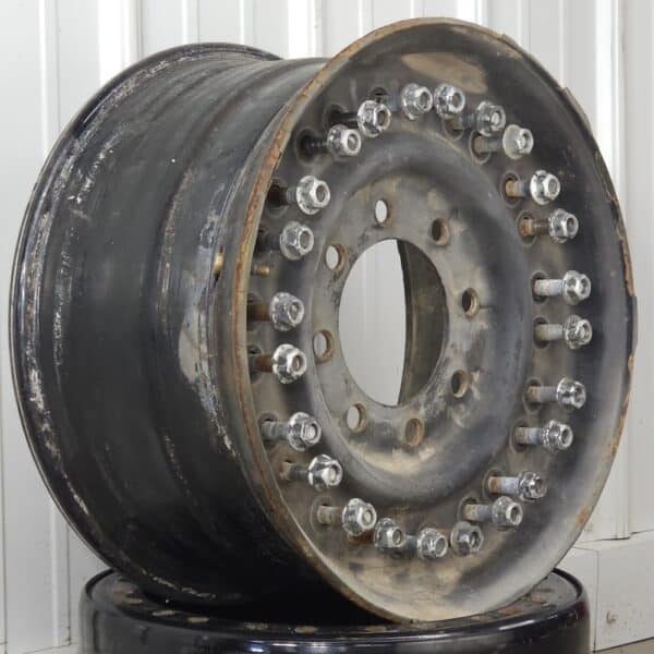 24-Bolt 16.5in HMMWV Wheels, E-Rated / Tandem Stud w/ GM 8-Lug Pattern in Used Condition (Blem Grade)