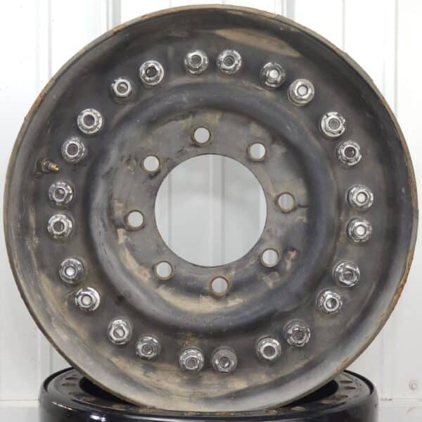 24-Bolt 16.5in HMMWV Wheels, E-Rated / Tandem Stud w/ GM 8-Lug Pattern in Used Condition (Blem Grade)