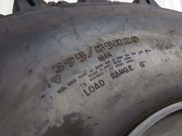 395/85 R20 Goodyear MV/T w/ 100% Tread on Aluminum Caiman MRAP Rim-132