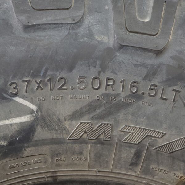 Goodyear Military MTR 37" 12.5 R16.5 Surplus Humvee Tires, Used E-Rated / 10-Ply Spares With Over 70%+ Tread Depth!