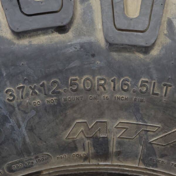 Goodyear Wrangler MTR 37" 12.5 R16.5 Surplus Humvee Tires, Used D-Rated / 8-Ply Spares With Over 70%+ Tread Depth!